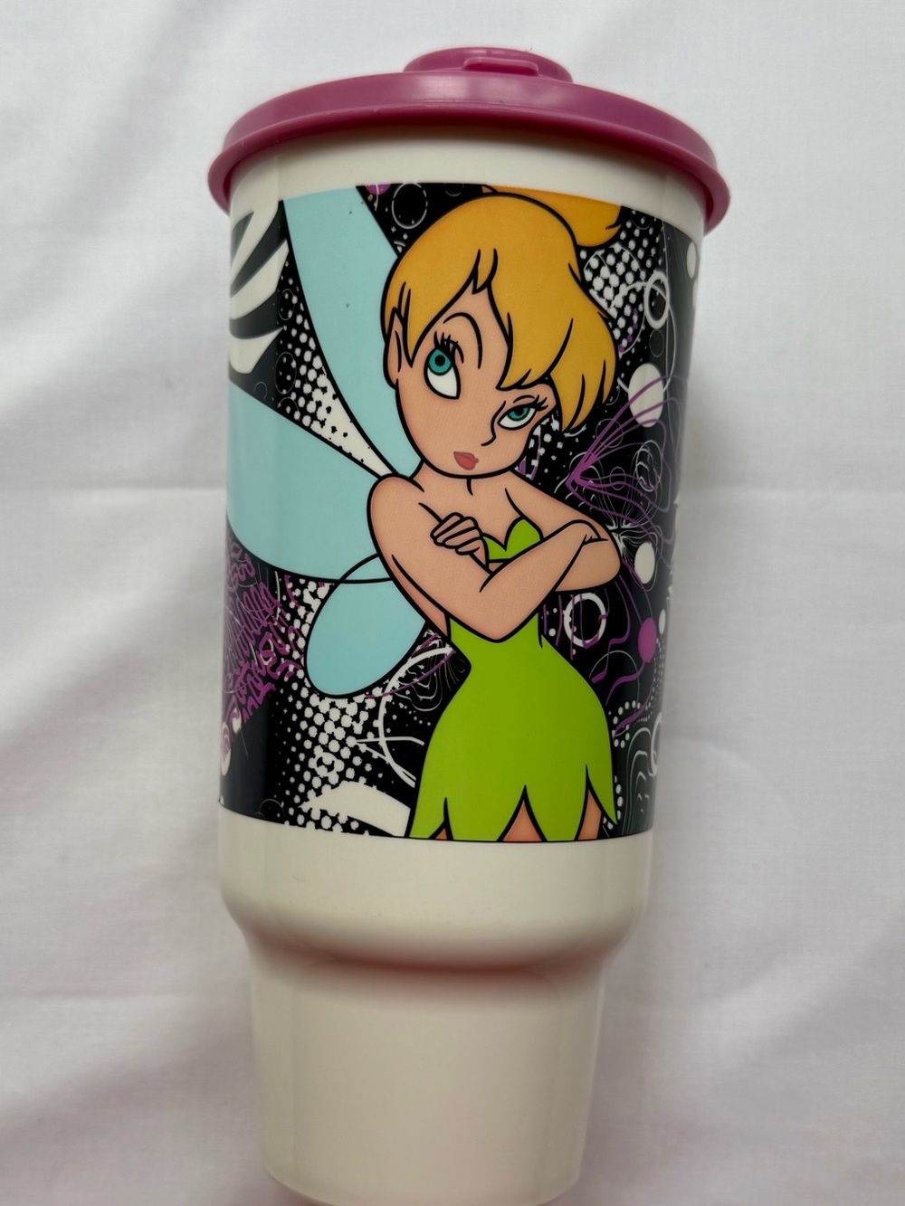 Tinker Bell Tupperware Travel Cup with lid— Licensed Character Drink Tumbler